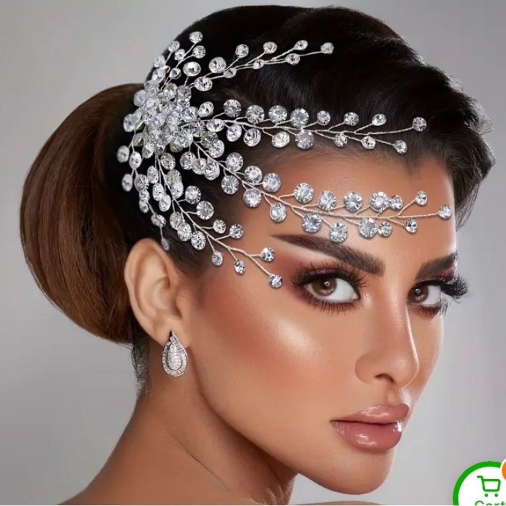 Handmade Elegant Silver Crystal bridal Hair pin hair style wedding